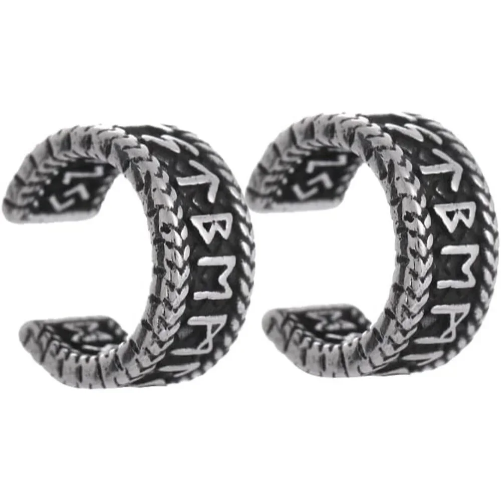 Norse Runes Ear Cuff Non Piercing Clip On Jewelry for Women Men